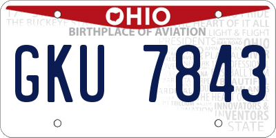 OH license plate GKU7843