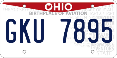 OH license plate GKU7895