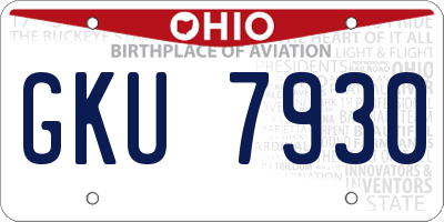 OH license plate GKU7930