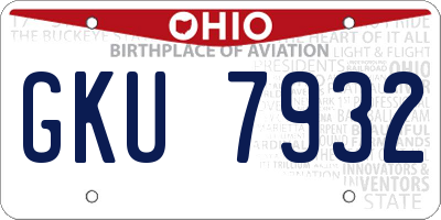 OH license plate GKU7932