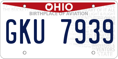 OH license plate GKU7939