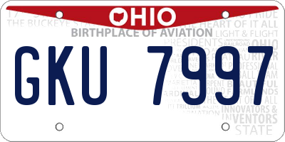 OH license plate GKU7997