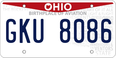 OH license plate GKU8086