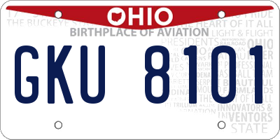 OH license plate GKU8101
