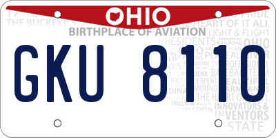 OH license plate GKU8110