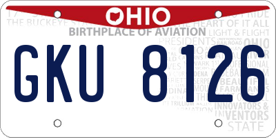 OH license plate GKU8126