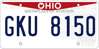 OH license plate GKU8150