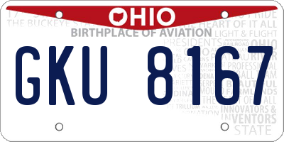OH license plate GKU8167