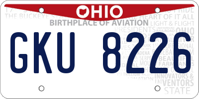 OH license plate GKU8226