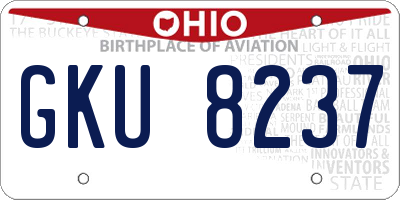 OH license plate GKU8237