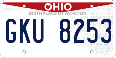 OH license plate GKU8253