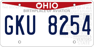 OH license plate GKU8254