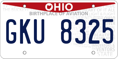 OH license plate GKU8325