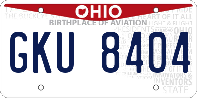 OH license plate GKU8404