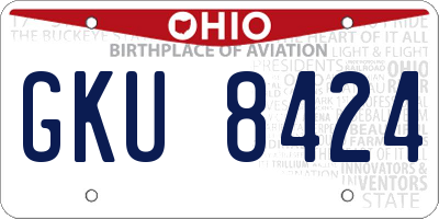 OH license plate GKU8424