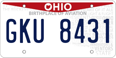 OH license plate GKU8431