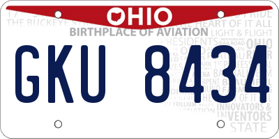 OH license plate GKU8434