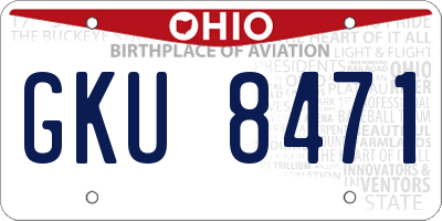 OH license plate GKU8471