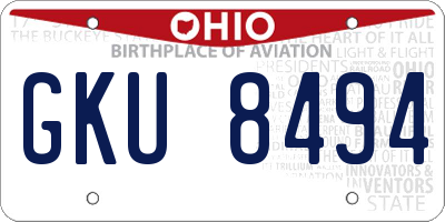 OH license plate GKU8494