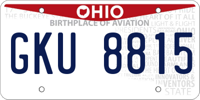 OH license plate GKU8815