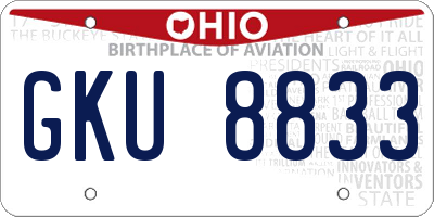 OH license plate GKU8833
