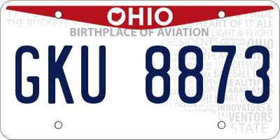 OH license plate GKU8873