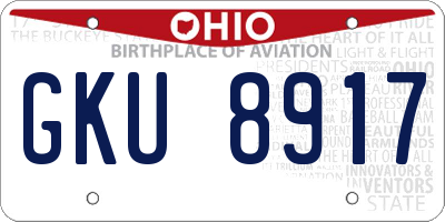 OH license plate GKU8917