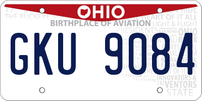 OH license plate GKU9084
