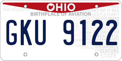 OH license plate GKU9122