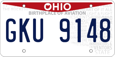 OH license plate GKU9148