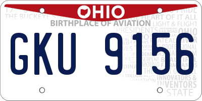 OH license plate GKU9156
