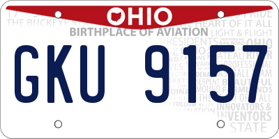 OH license plate GKU9157