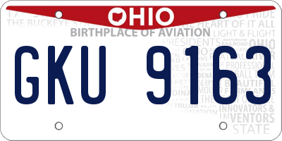 OH license plate GKU9163