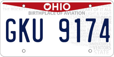 OH license plate GKU9174
