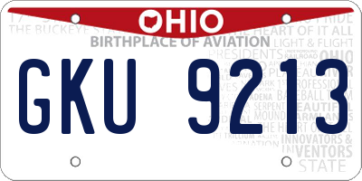 OH license plate GKU9213