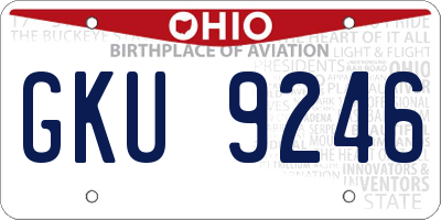 OH license plate GKU9246