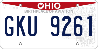 OH license plate GKU9261