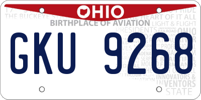 OH license plate GKU9268