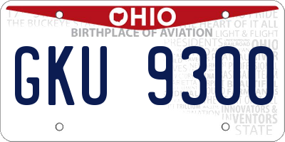 OH license plate GKU9300