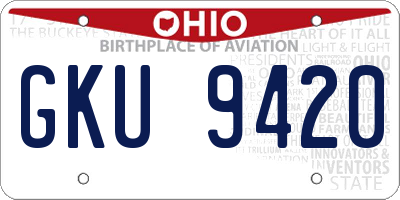 OH license plate GKU9420