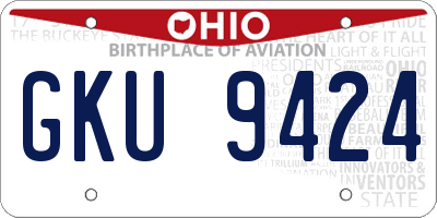 OH license plate GKU9424