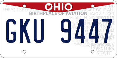 OH license plate GKU9447