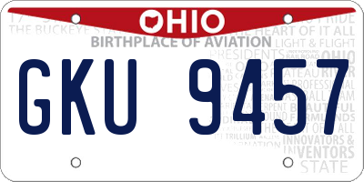 OH license plate GKU9457
