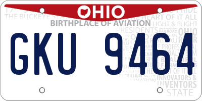 OH license plate GKU9464