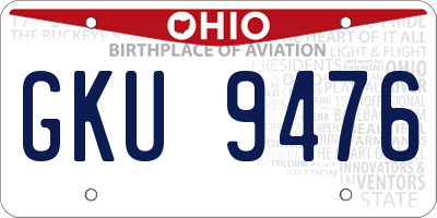 OH license plate GKU9476