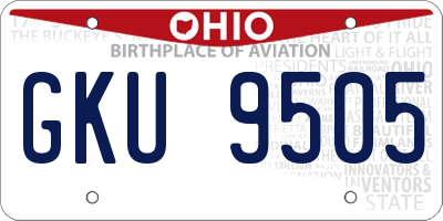 OH license plate GKU9505