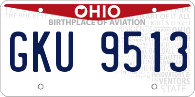 OH license plate GKU9513