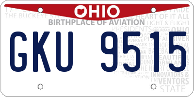 OH license plate GKU9515