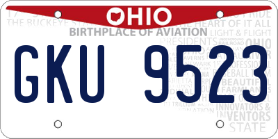 OH license plate GKU9523