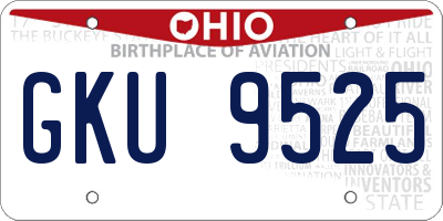 OH license plate GKU9525